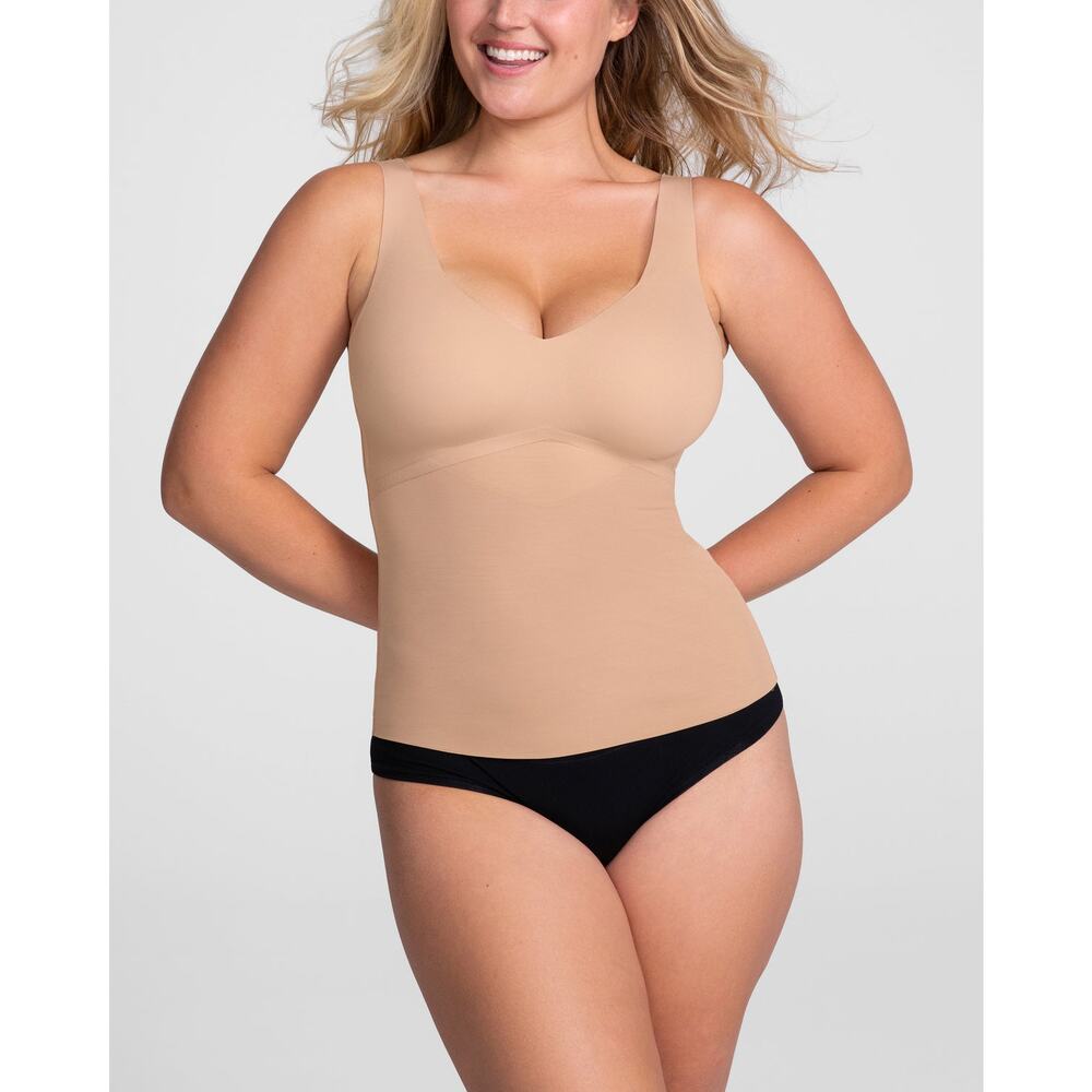 Honeylove Liftwear Shaping Tank Top Sand Tan 2X Built in Bra Slimming Shaping - Picture 13 of 13